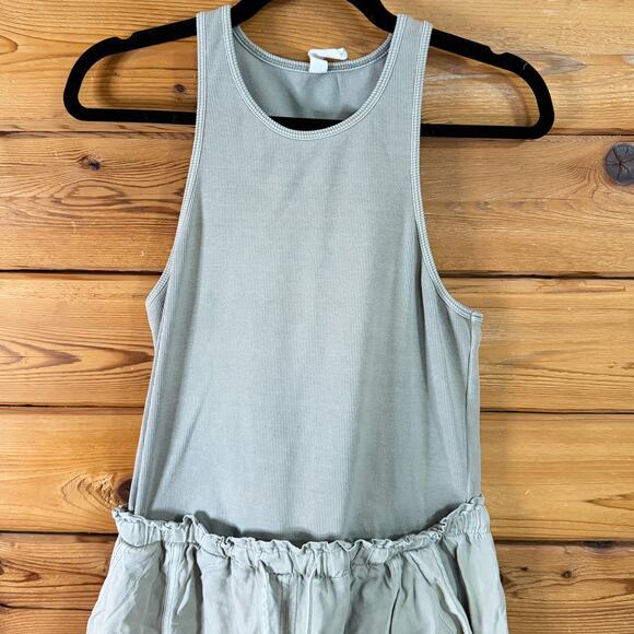 Anthropologie Daily Practice Twofer Midi Dress in sage green Large - Picture 3 of 8